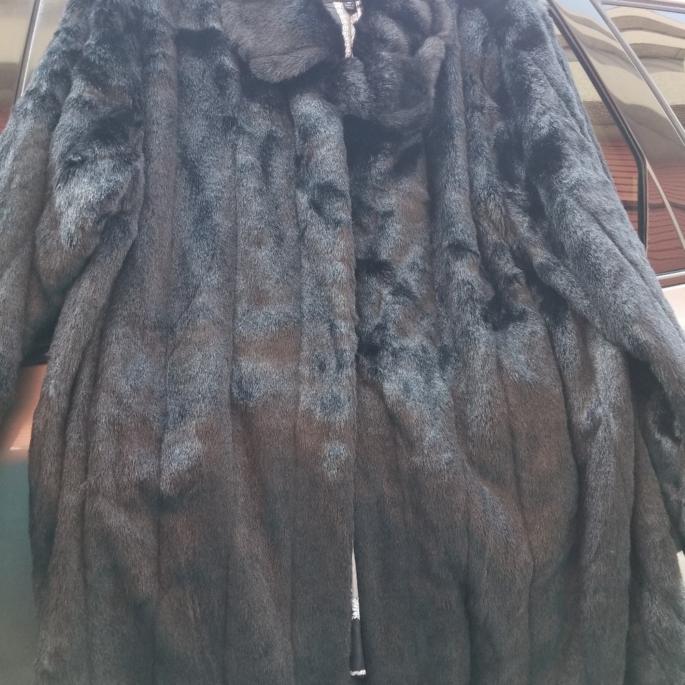 3 X - Dennis Basso faux fur mink coat.